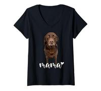 Mujer Chocolate Lab Mama Brown Labrador Mom The Lab Mother Lab Dog Camiseta Cuello V