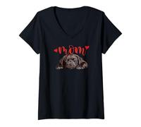 Mujer Chocolate Lab Mamá El Laboratorio Madre Brown Labrador Mamá Chica Camiseta Cuello V