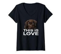 Mujer Chocolate Lab This Is Love Dog Puppy Labrador Retriever Love Camiseta Cuello V