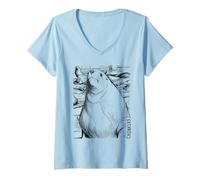 Mujer Chonkers The Massive 2000-Pound Sea Lion Ink Sketch Camiseta Cuello V