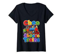 Mujer Choo Elegir Trenes Divertido Tren Amante Juego de Palabras Camiseta Cuello V