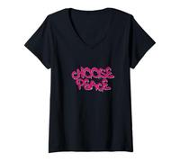 Mujer Choose Peace Minimal Quote Design Camiseta Cuello V