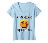 Mujer Choose Stillness Meditation Yoga Mindfulness Mental Health Camiseta Cuello V