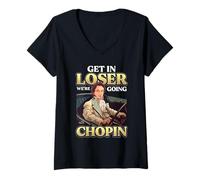 Mujer Chopin Humor Músico Hombres Mujeres Niños Divertida Música Clásica Camiseta Cuello V