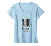 Mujer Chopin Poeta del Piano Música Clásica Camiseta Cuello V
