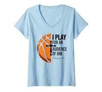 Mujer Christian Basketball Scripture 23 God Basketball Bible Verse Camiseta Cuello V