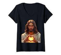 Mujer Christian Faith and Love, Harmony and Spiritual Connection Camiseta Cuello V