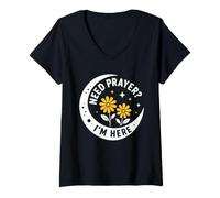 Mujer Christian Faith Inspirational Religious Need Prayer I'm Here Camiseta Cuello V