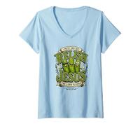 Mujer Christian Food Juego de Palabras Fe Humor Inspirador Sabor y Ver Camiseta Cuello V