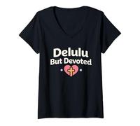 Mujer Christian Girl Delulu Era Gen Z Fe Humor Plan de Dios Camiseta Cuello V