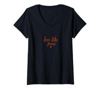 Mujer Christian Love Like Jesus Camiseta Cuello V