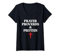 Mujer Christian Prayer Proverbs Protein Shakes Jesus Weights Faith Camiseta Cuello V