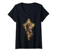 Mujer Christian Religious Believe Blessed Faith God Bible Verse Camiseta Cuello V