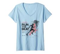 Mujer Christian Runner Faith Music 1 Cor 9:24 Run The Beat Camiseta Cuello V