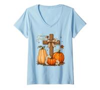 Mujer Christian Thanksgiving Me enamoro de Jesús Que Nunca se va Camiseta Cuello V