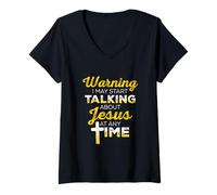Mujer Christian V-Neck Shirt - I May Start Talking About Jesus Camiseta Cuello V