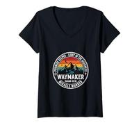 Mujer Christian Waymaker Promise Keeper Isaías 42:16 Diseño Retro Camiseta Cuello V