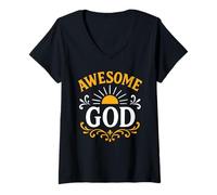 Mujer Christian Women Men Religious Bible Faith Awesome God Camiseta Cuello V