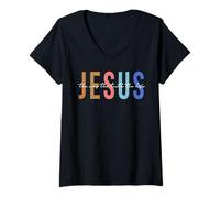 Mujer Christian Worship Women Men Kids Jesus The Way Truth Life Camiseta Cuello V