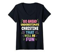 Mujer Christine Personalized Women's Gift Custom Christine Camiseta Cuello V