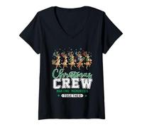 Mujer Christmas Crew Making Memories Together Reno Festivo Camiseta Cuello V
