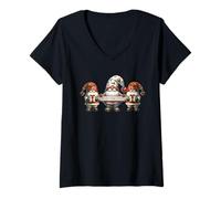 Mujer Christmas Matching Family Gnomes Graphic Merry Christmas Camiseta Cuello V