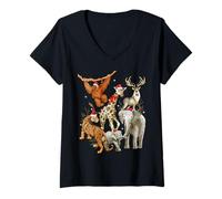 Mujer Christmas Men Women Kids Wildlife Zoo Day Beautiful Animals Camiseta Cuello V