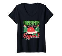 Mujer Christmas Squad Family Matching Group Christmas Pajama Party Camiseta Cuello V