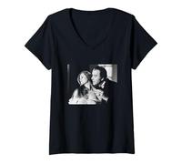 Mujer Christopher Lee Drácula A.D. 1972 Actor Modelo Promo 1971 Camiseta Cuello V