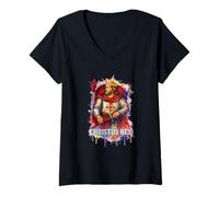 Mujer Christus Rex Católico Cristo Rey Sagrado Corazón Camiseta Cuello V