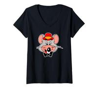 Mujer Chuck E. Cheese Big Face Vintage Chest Portrait Camiseta Cuello V