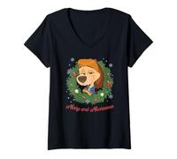 Mujer Chuck E. Cheese Christmas Merry and Mischievous Jasper Camiseta Cuello V