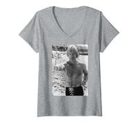 Mujer Chuck Norris Actor Walker Texas Ranger Camino del Dragón Camiseta Cuello V