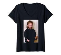 Mujer Chuck Norris Walker Texas Ranger Actor & Experto en Artes Marciales Camiseta Cuello V