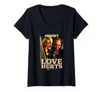Mujer Chucky and Tiff Love Hurts Camiseta Cuello V