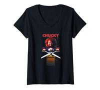 Mujer Chucky Deadly Toy Ride Camiseta Cuello V