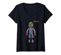 Mujer Chucky Full Body Damaged Doll Camiseta Cuello V