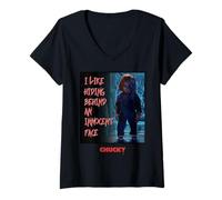 Mujer Chucky Hiding Behind An Innocent Face Camiseta Cuello V