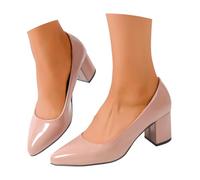 Mujer Chunky Tacón Bloque Tacón Medio Tacón Tacón Toe Zapatos Slip-On Baile Fiesta Vestido Clásico Verano Tacones Cómodos Zapatos de Baile Pies Anchos Zapatos de Boda Zapatos de Boda, O rosa., 42