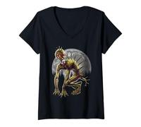 Mujer Chupacabras Criptozoología Criatura Críptica Camiseta Cuello V