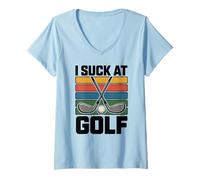 Mujer Chupo en el Golf Broma Divertido Perdedor de Golf Hombres sarcásticos Golf Camiseta Cuello V