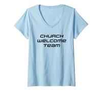 Mujer Church Welcome Team - Christian Staff & Volunteer Uniform Camiseta Cuello V