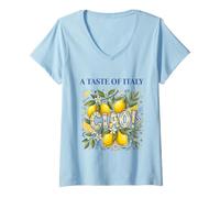Mujer Ciao A Taste of Italy Limones La Dolce Vita Gráfico Camiseta Cuello V