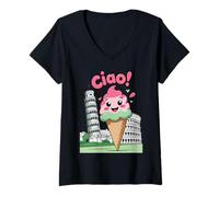 Mujer ¡Ciao! Lindo Italiano Gelati Coliseo Roma Niños Niños o Niñas Camiseta Cuello V