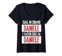 Mujer Ciao Sono Daniele Faccio Cose Da Daniele Personalizzato Camiseta Cuello V