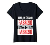 Mujer Ciao Sono Fabrizio Faccio Cose Da Fabrizio Personalizzato Camiseta Cuello V