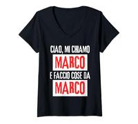 Mujer Ciao Sono Marco Faccio Cose Da Marco Personalizzato Camiseta Cuello V
