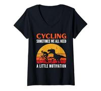 Mujer Ciclismo A Veces Todos Necesitamos un Poco de motivación T-Rex Camiseta Cuello V