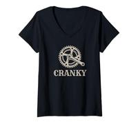 Mujer Ciclismo Cranky Cyclist Cranky Cycling Lover Souvenir Camiseta Cuello V
