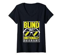 Mujer Ciegos Pero Emocionalmente Observadores - Conciencia De Camiseta Cuello V
